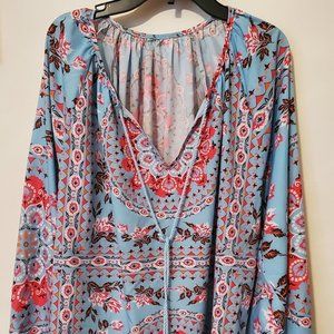 Eytino Boho Floral Printed Blouse